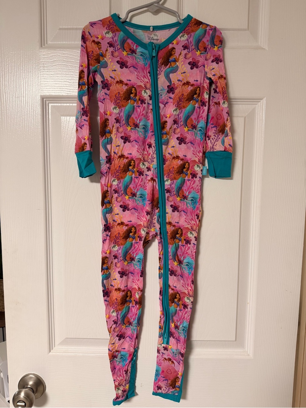 Posh Peanut x Disney Little Mermaid Print One-Piece Bamboo Zipper Footie